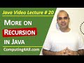 Java Lecture 20: Recursion in Java: Another beginners' guide
