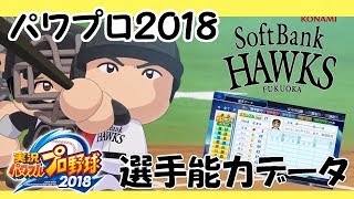 【パワプロ2018】 ソフトバンクホークス 選手能力データ 【実況パワフルプロ野球2018】