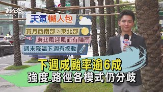 TVBS氣象站20230928下週成颱率逾6成 強度.路徑各模式仍分歧｜TVBS新聞 @TVBSNEWS01