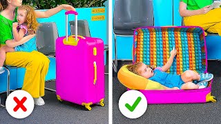 TRAVELING WITH KIDS IS FUN!✈️👨‍👩‍👧🤩 Cheap And Easy Hacks And Gadgets For CLEVER PARENTS