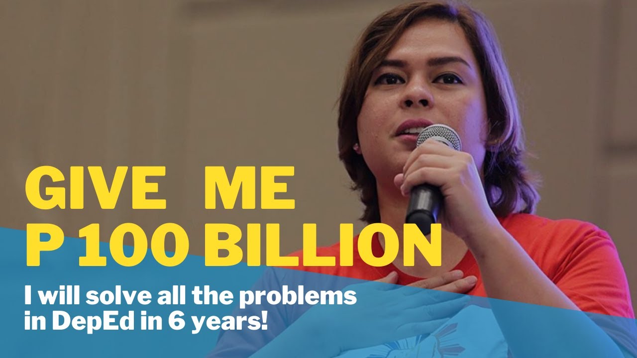 VP SARAH DUTERTE: Give Me P100 Billion Budget I Will Solve All The ...