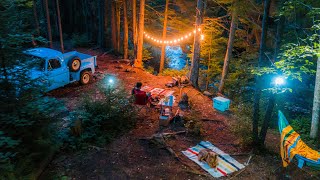 Riverside Camping with my Dog and Old Truck