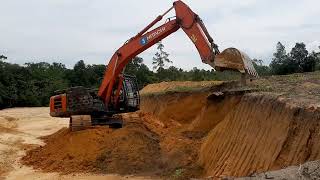 Cut and fill work for landscape by excavator hitachi 5