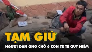 Tạm giữ người đàn ông chở 6 con tê tê quý hiếm trên xe máy