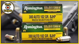 The Numbers DO Lie!...Golden Saber .380 Standard VS Compact Self-Defense AMMO Ballistic Gel Test!