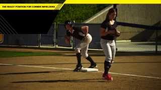 THE READY POSITION FOR THE CORNER INFIELDERS