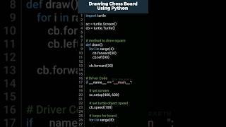 Draw Chess Board Using Python Turtle #Python #programming #shorts