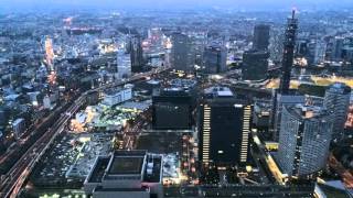 Yokohama day-to-night transition time-lapse from Yokohama Landmark Tower Northwest Side