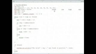 AP Java - Binary Searching Worksheet #1