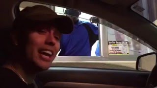 Trevian spits bars at a drive-thru