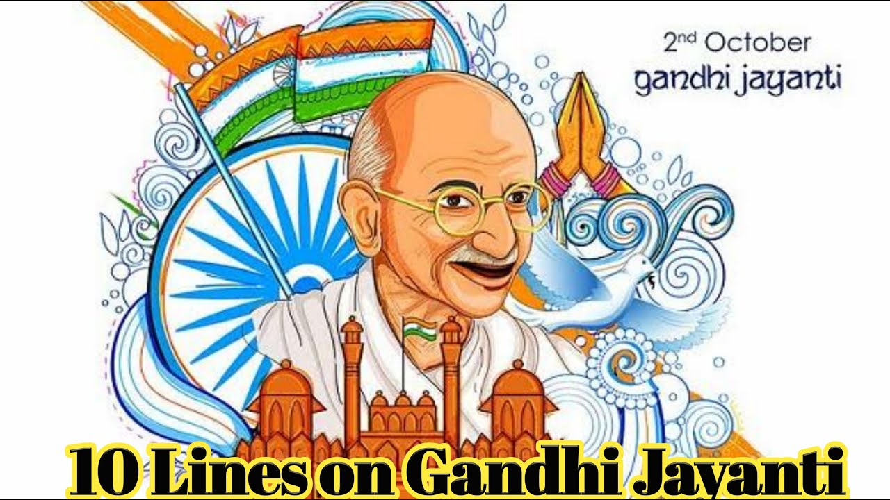 Gandhi Jayanti Speech In English For Kids LKG UKG|10 Lines On Gandhi ...