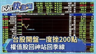 台股開盤一度挫200點 權值股回神站回季線－民視新聞