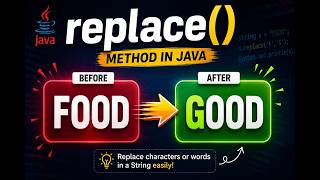 replace() Method in Java || How to replace character in String || Replace word in String