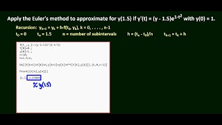 Euler's Method with Mathematica