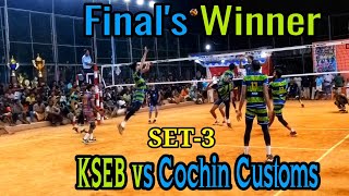 Fire final🔥KSEB vs Cochin Customs🔥 SET-3 | Most Creative Teamwork Actions in Volleyball #volleyball