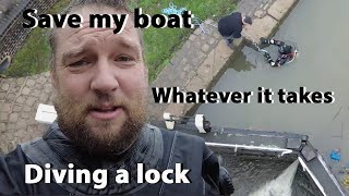 Diving a lock to get to safety