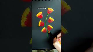 Easy one stroke flower painting🎨🖌️#shorts #youtubeshorts #viral #painting #trendingshorts #ytshorts