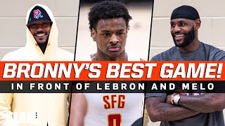 Bronny James' Best Game Ever⁉️👀 LeBron and Carmelo Anthony Pulled Up To Watch 🔥