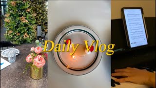 일상vlog •연초모임, 생일, 피아노 (블루메쯔 내자상회 운치 개화가배)