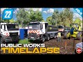 🚧 Levelling & Compacting Ground With Komatsu GD655  ⭐ FS22 City Public Works Timelapse