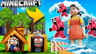 BAZA VS TSUNAMI SQUID GAME - MINECRAFT TSUNAMI CHALLENGE | Vito VS Bella