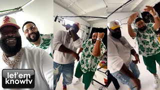 Rick Ross And Dj Khaled Showing Off Their Jacob & Co. Timepieces On The Set Of A Video Shoot