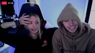 Adin Ross and Corinna Kopf kissing on stream *very sus*