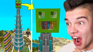 ZAMIESZKAŁEM NA SZCZYCIE WIEŻOWCA WOJANA w SWOJEJ GŁOWIE w Minecraft! (najśmieszniejsze)