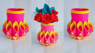 Plastic bottle flower vase ideas | DIY kerajinan vas bunga dari botol plastik bekas & kain flanel