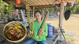 แกงหน่อไม้ใผ่ป่าใส่ปูนา ແກງຫນໍ່ໄມ້ໃສ່ກະປູ bamboosoup by Laogirl 🇱🇦