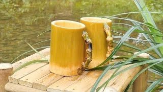 Make a simple bamboo drinking cup #shots | TRẨU A KHOA TV #woodworking #survival