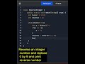 Reverse Integer Number code using Java🔥💯