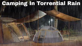 Camping In The Rain, Heavy Rainstorm At Night, Tent, ASMR