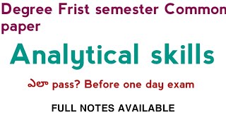 Degree 1st semester Analytics skills important Topics