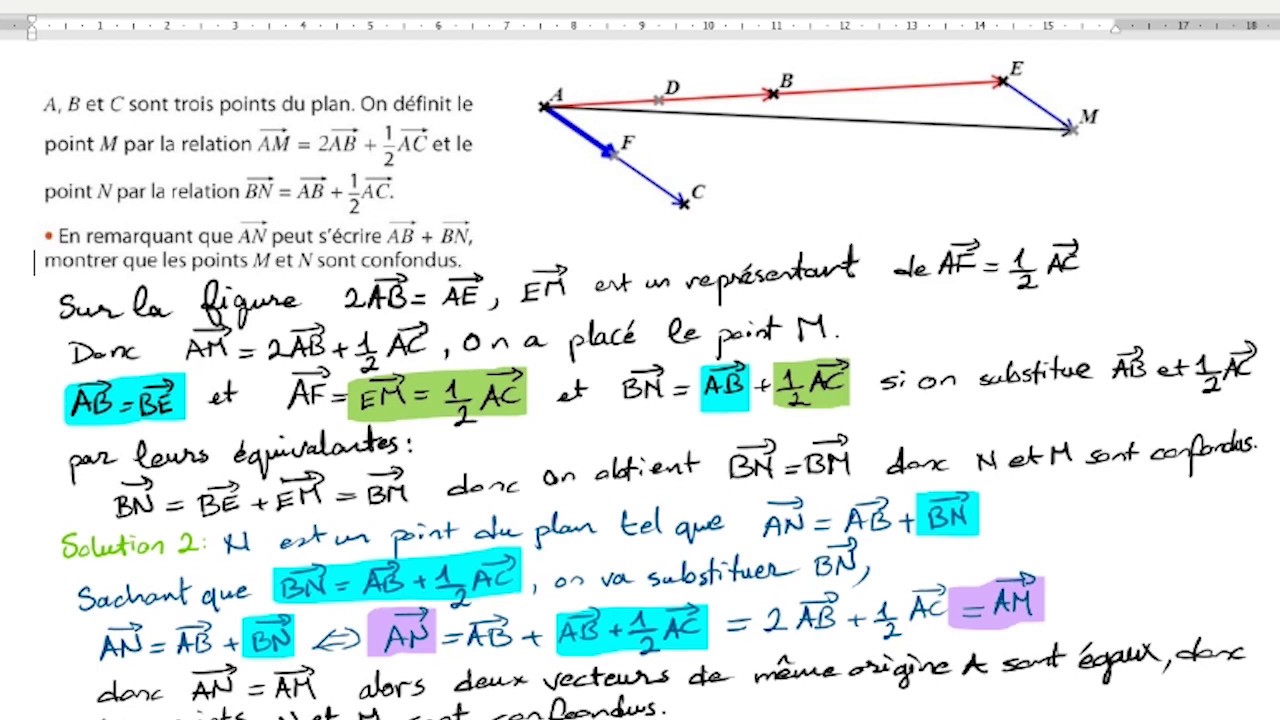 QUELQUES EXERCICES DE VECTEURS POUR LES 2DE - YouTube