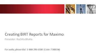Creating BIRT Reports for IBM Maximo - Ontracks Consulting Webcast