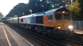 66731 Capt. Tom Moore passes through Hildenborough with a Grain - Tonbridge Freight Working