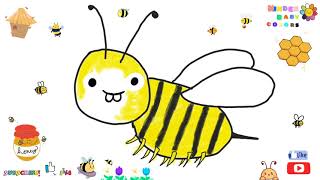 how my child draws a bee and how the bee makes sounds, this video is for kids, easy to draw #usa