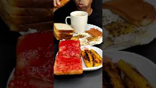 Eating Rusk, Bread, Egg Bull's Eye, Banana Fry, Jam \u0026 Drinking Tea - S29