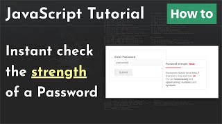 How to create a password strength checker with JavaScript | Strong password checker