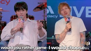 BTS Jungkook Asked Ed Sheeran A Would You Rather Question on Audacy