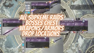 Sword Art Online Alicization Lycoris All Supreme Raids Bosses Chest Weapons \u0026 Armors Drop Locations