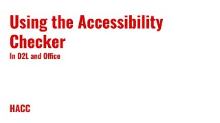 Using Accessibility Checkers