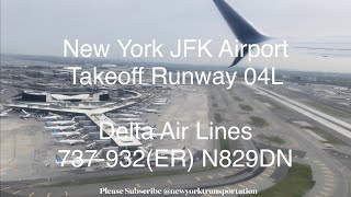 New York John F Kennedy International Airport (JFK/KJFK) Takeoff Runway 04L Delta 737-932(ER) N829DN