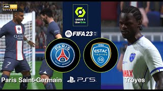 FIFA 23 | PS5 | Paris Saint-Germain vs Troyes | Ligue 1 | 29 OCT 2022 | Realistic 4KUHD