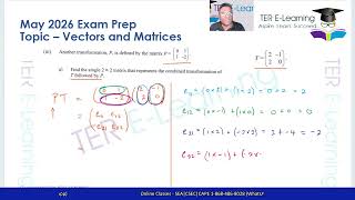 CSEC Maths - Vectors and Matrices Past Paper Session (May 2026 Prep) (Terry David)