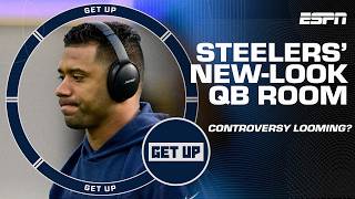 INEVITABLE QB CONTROVERSY with Russell Wilson & Justin Fields in the Steelers' QB room ⁉️ | Get Up