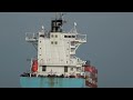 danger warning container ship navigate tight turns massive waves follow