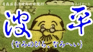 【田舎館村田んぼアート　2014】　サザエさん　【Rice　Paddy　Art】