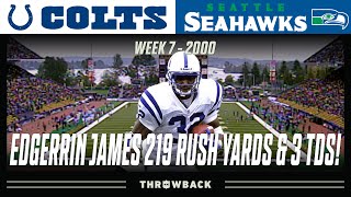 Edgerrin James  219 Rush Yards Sets Colts Record! (Colts vs. Seahawks 2000, Week 7)